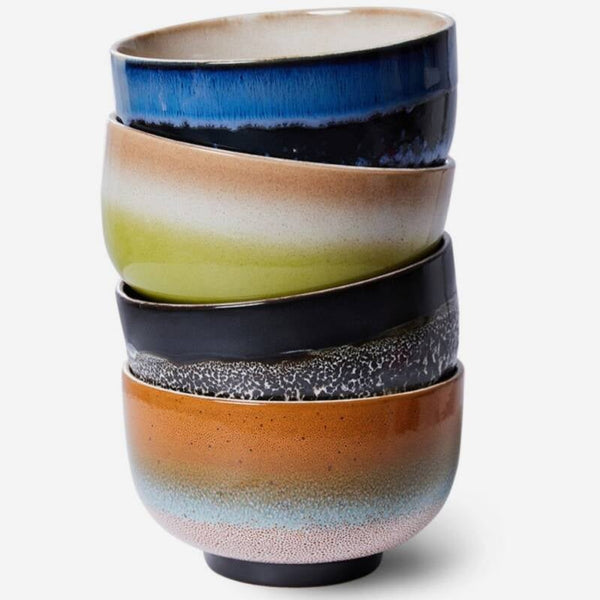 HKliving 70s ceramics noodle bowls groovy ( set of