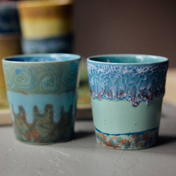 HKliving 70s ceramics inspired by Van Gogh coffee mugs self