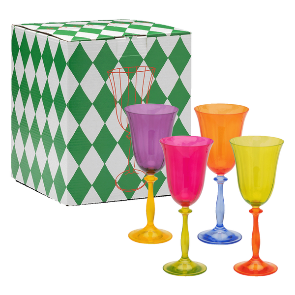 Anna+Nina multicoloured wineglass set van
