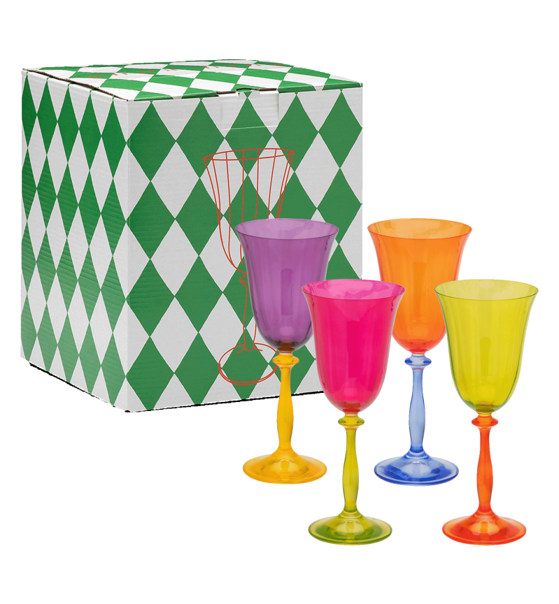 Anna+Nina multicoloured wineglass set van