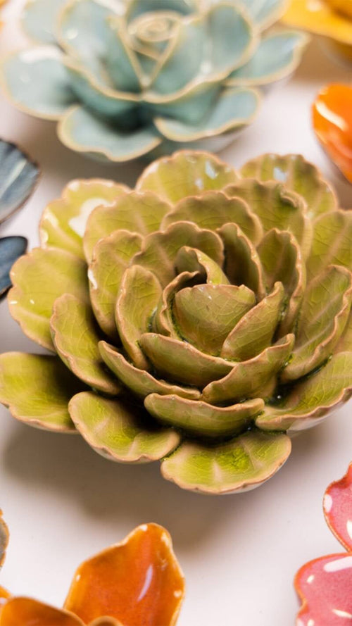 Bloem keramiek Peridot Keiko