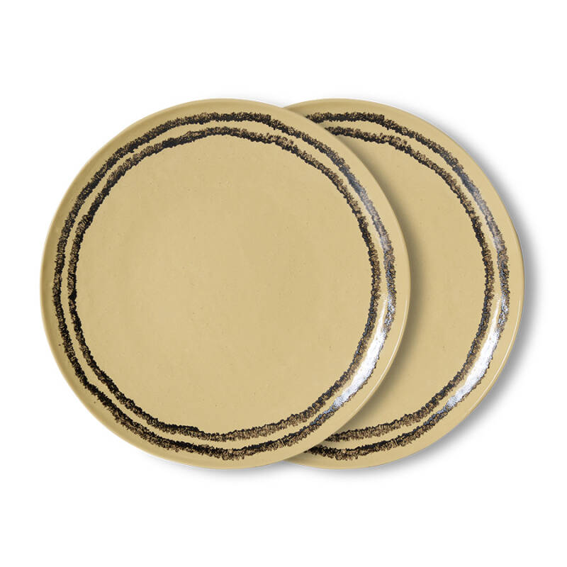 HKliving 70s ceramics plates vanilla