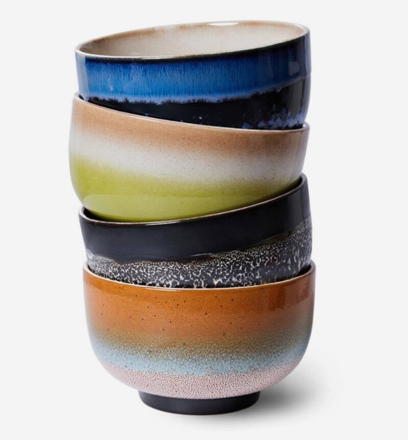HKliving 70s ceramics noodle bowls groovy ( set of