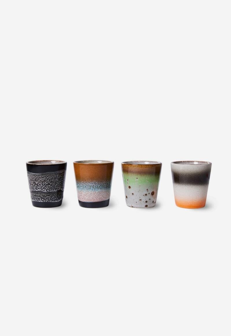HKliving 70s ceramics ristretto mugs (set of
