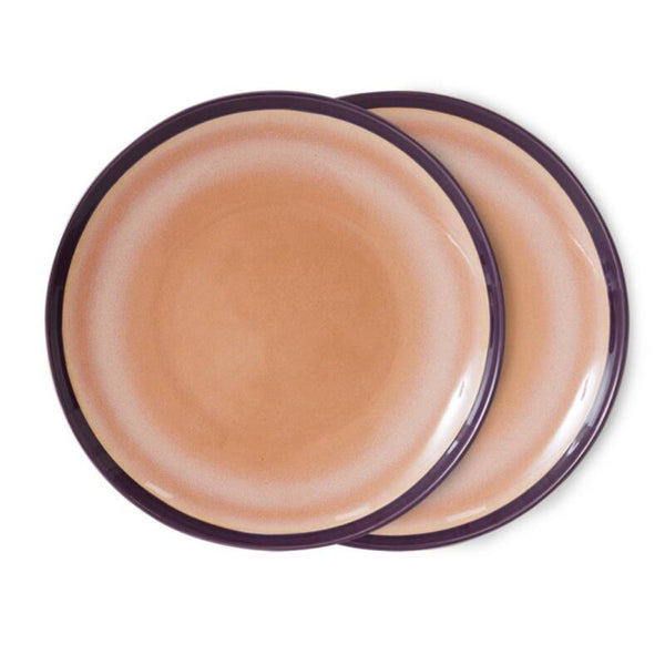 HKliving 70s ceramics dinner plates bedrock, set van