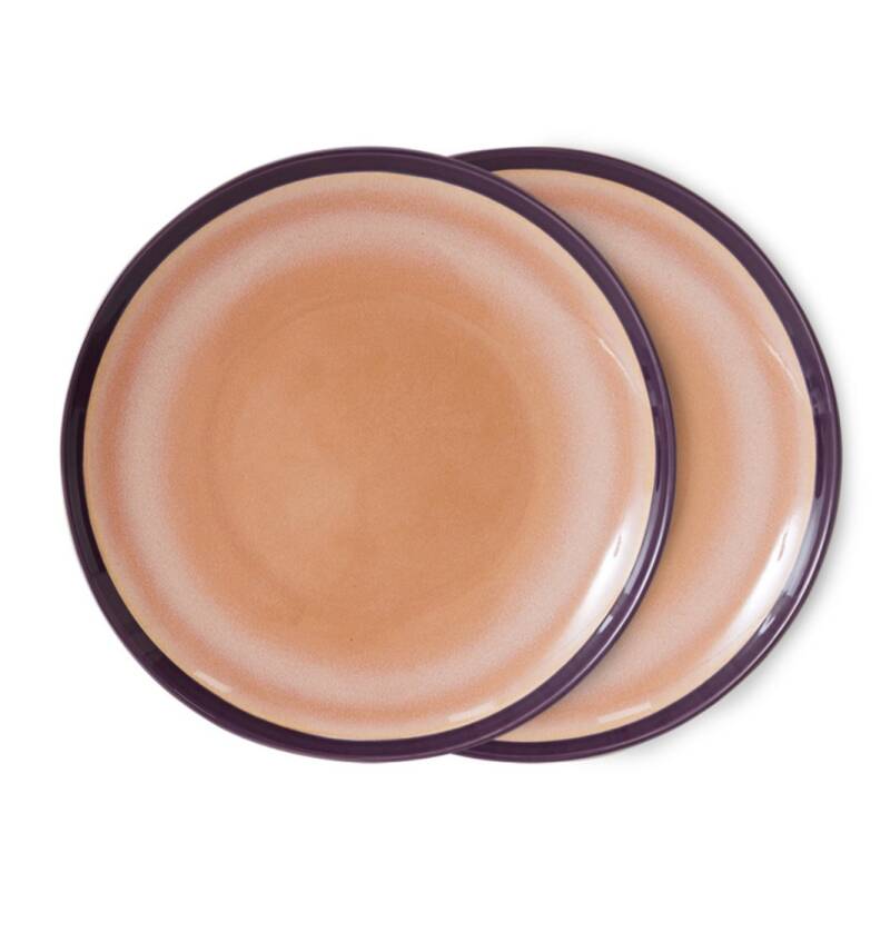 HKliving 70s ceramics dinner plates bedrock, set van