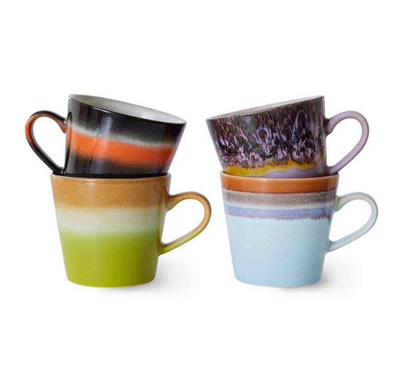 HKliving 70s ceramics cappuccino mugs set
