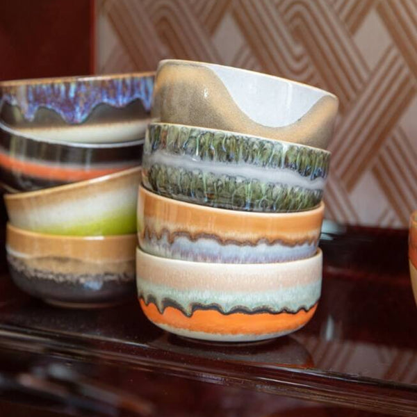 HKliving 70s ceramics dessert bowls Reef ( set of