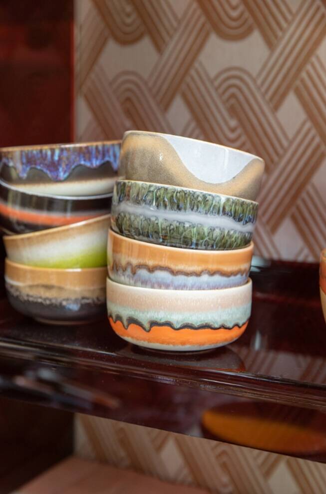 HKliving 70s ceramics dessert bowls Reef ( set of