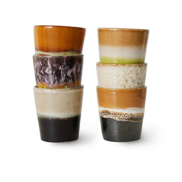 HKliving 70s ceramics coffee mugs set