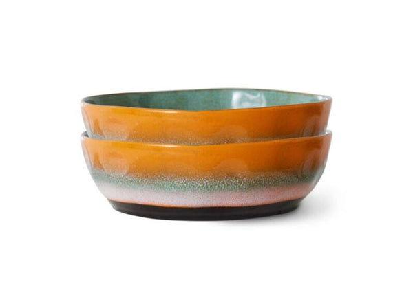 HKliving 70s ceramics pasta bowls golden